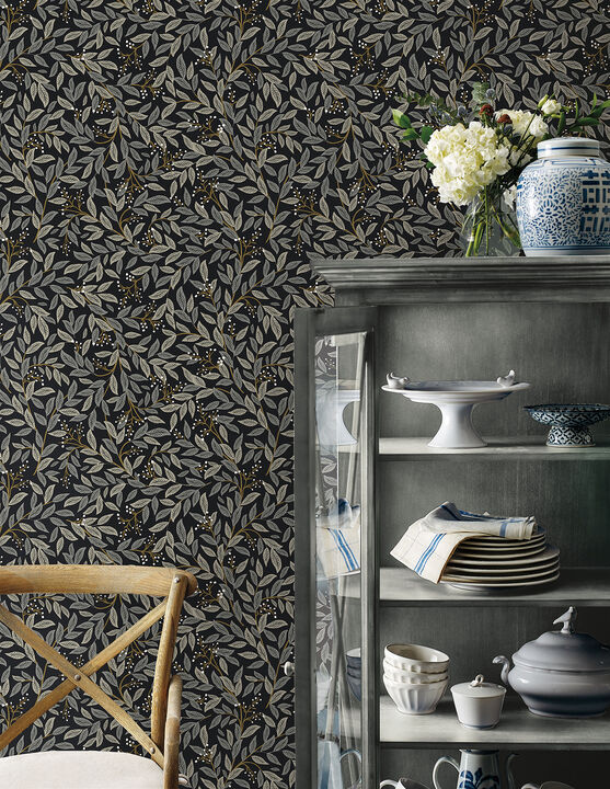 Willowberry Black Peel & Stick Wallpaper
