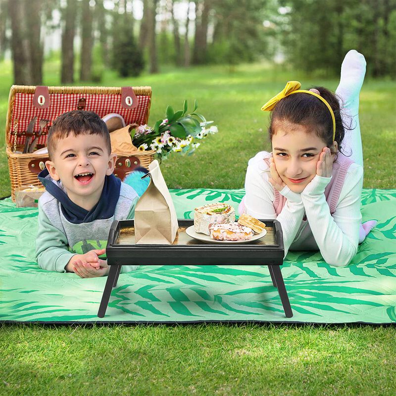 Folding Wicker Bed Tray Table – Elegant Breakfast or Laptop Tray with Portable Design for Home Use