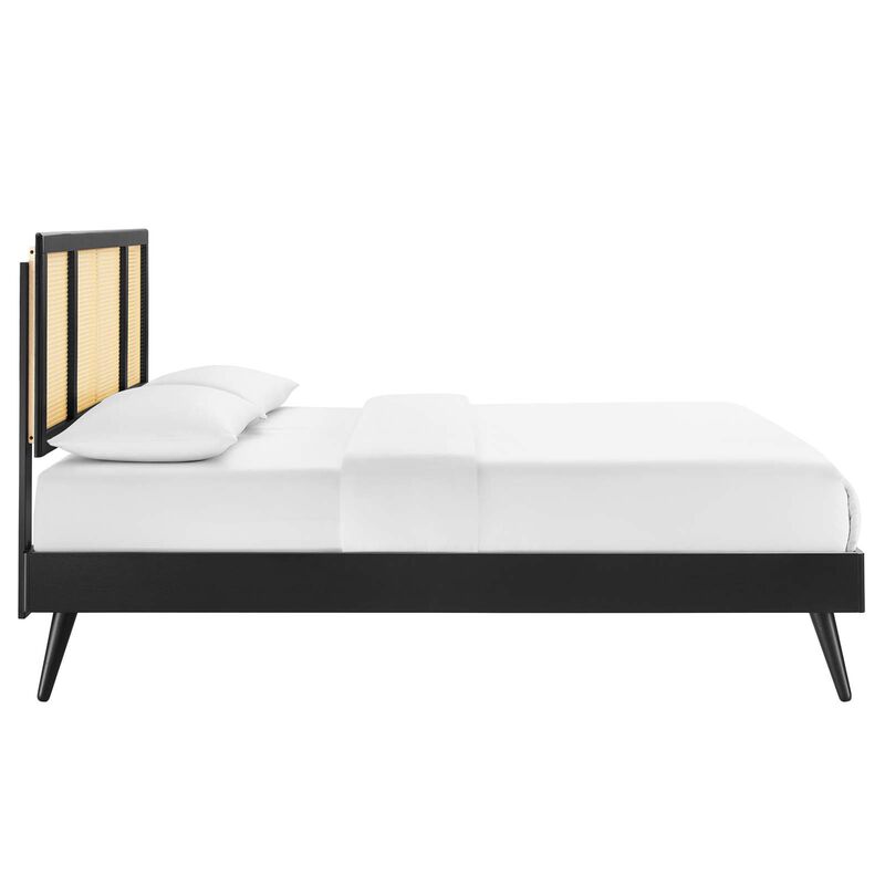 Modway - Kelsea Cane and Wood King Platform Bed with Splayed Legs image number 4