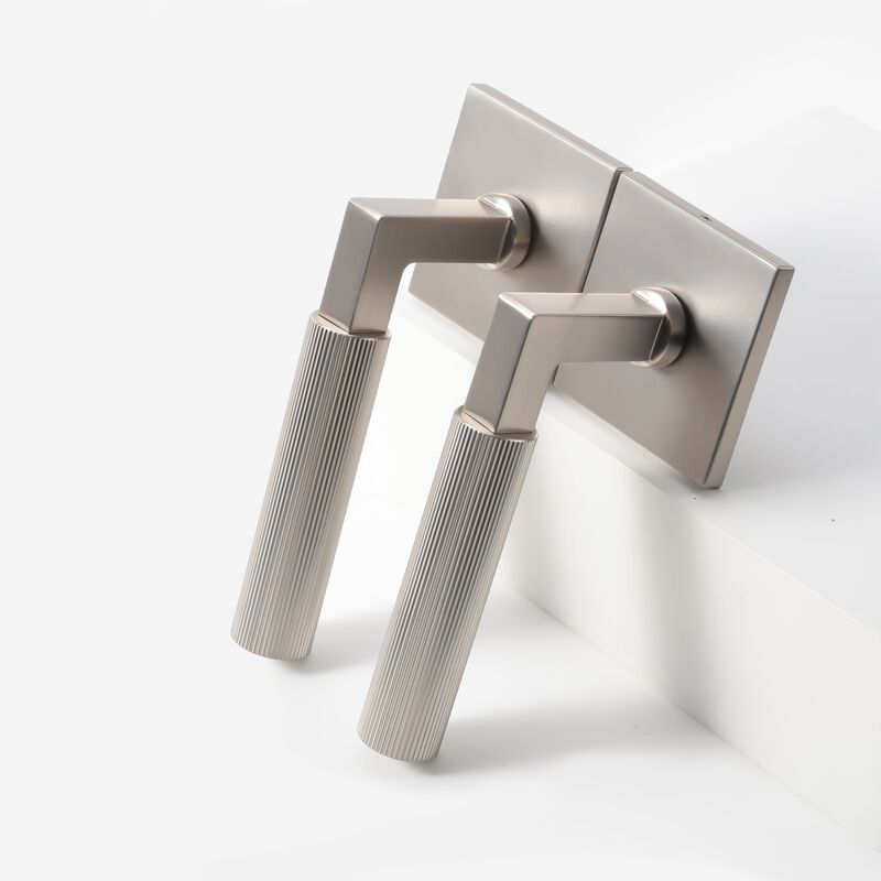 Mila Modern Linear Double Dummy Interior Door Handle with Square Rosette and Concealed Screws image number 8