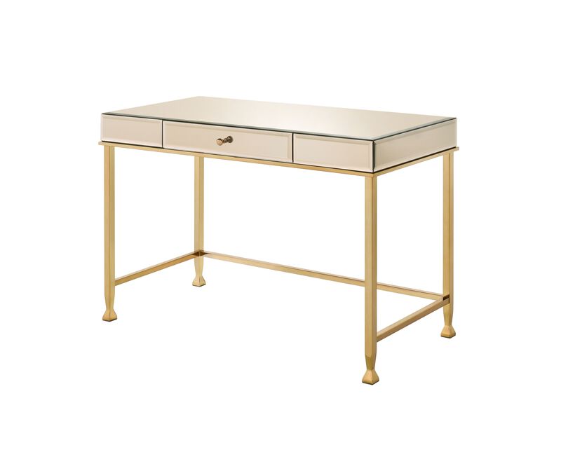 ACME Canine Writing Desk, Smoky Mirrored and Champagne Finish image number 1