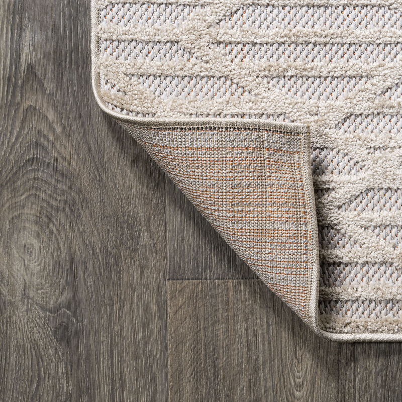 Ararat High-Low Pile Moroccan Diamond Modern Indoor/Outdoor Area Rug