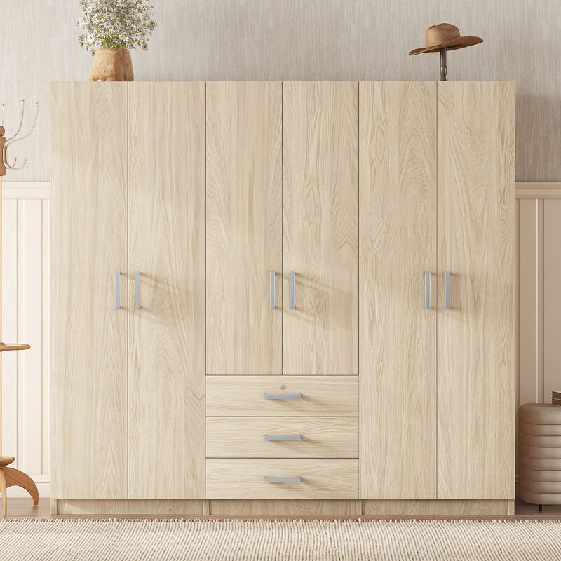 Merax 6-Doors Wooden Wardrobe Storage for Bedroom