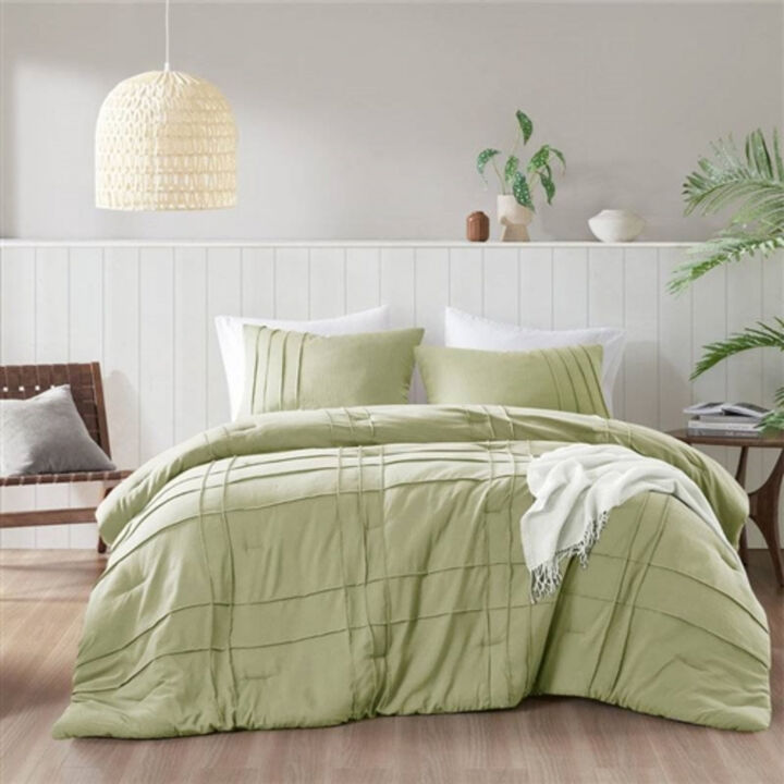 3-Piece Soft Microfiber Pleated Comforter Set – Lightweight & Cozy