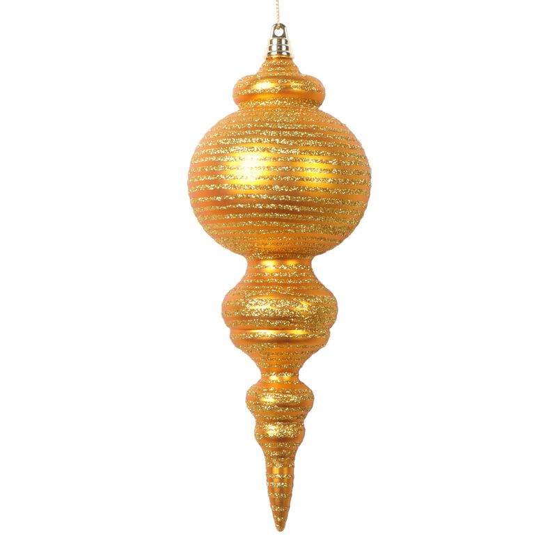 Vickerman 10" Matte Antique Gold Finial Ornament, 2 per Bag. image number 0