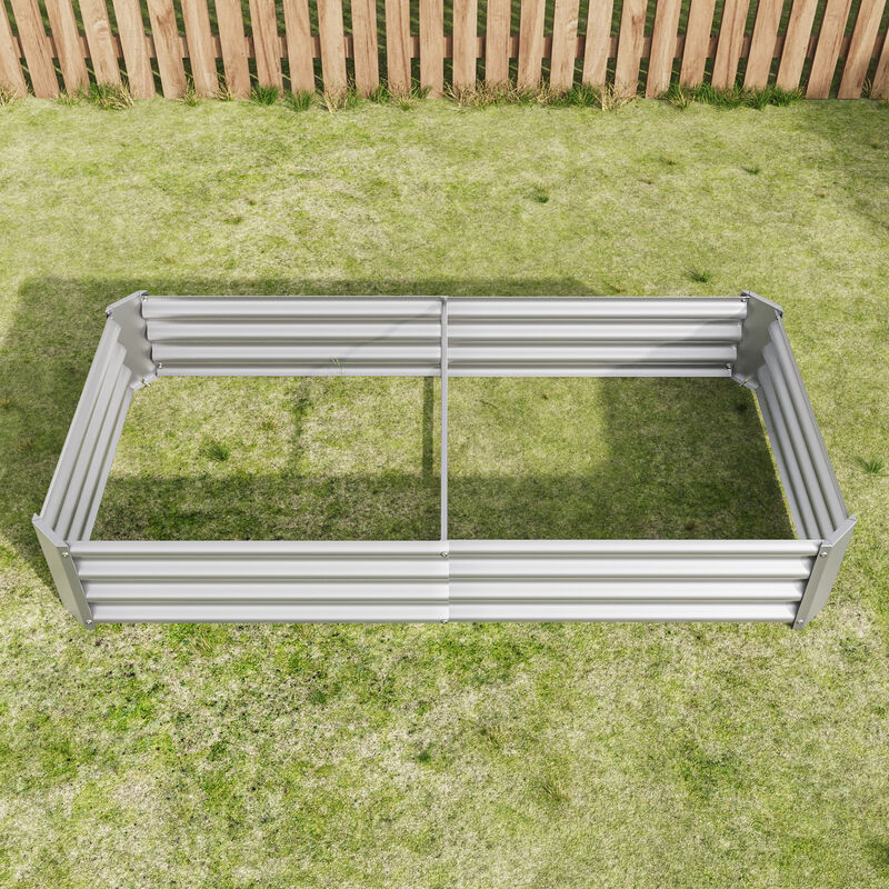 Hivvago Rectangular Metal Raised Garden Bed Herbs and Vegetable Planter image number 3