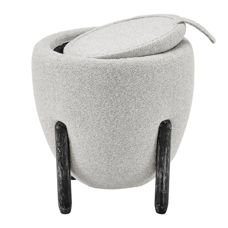 Murphy Fabric Storage Ottoman, Horizon Gray