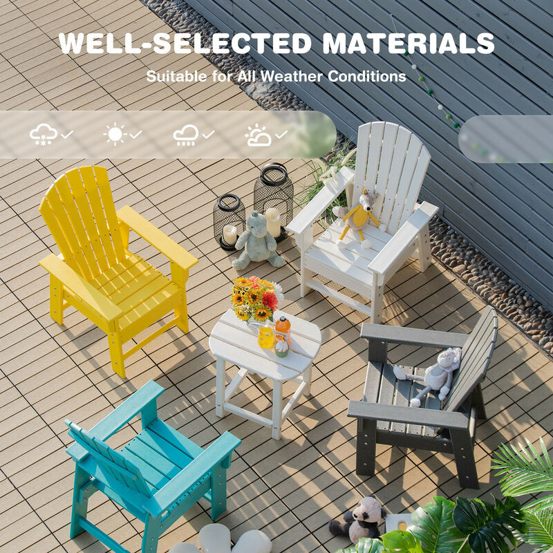 Child-Sized Adirondack Patio Chair with Ergonomic Back Support &ndash; Weather-Resistant