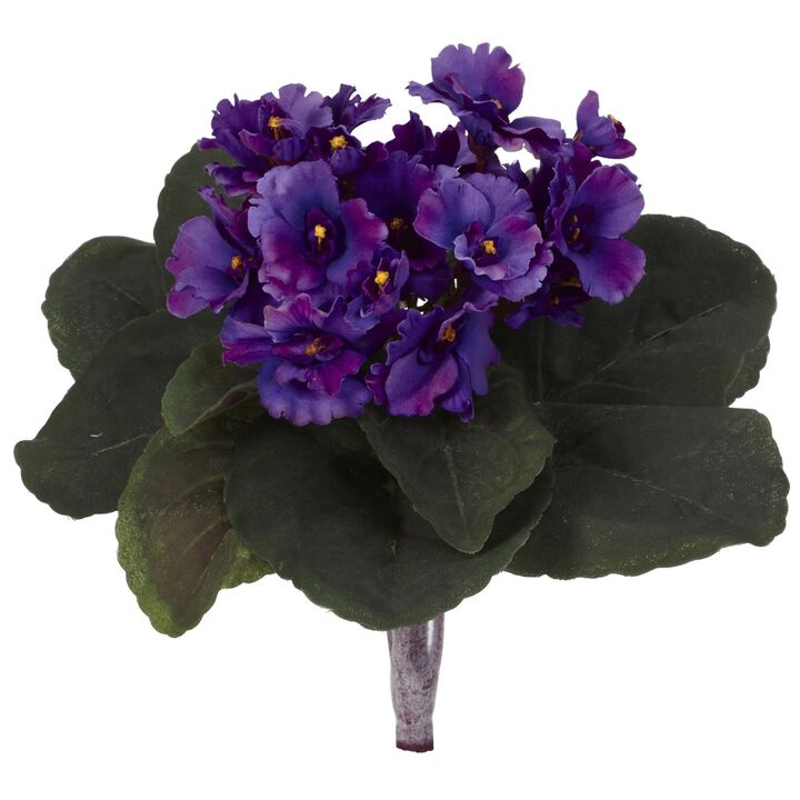 Nearly Natural 9-in African Violet Artificial Plant (Set of 6)