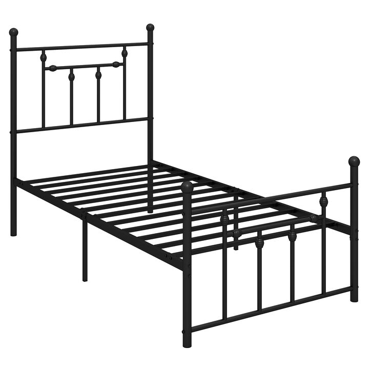 Noise-Free Metal Bed Frame with Durable Headboard and Underbed Storage