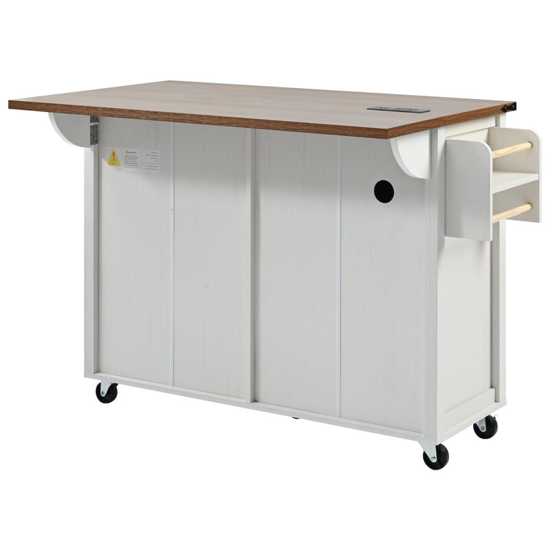 Merax Kitchen Storage Island with Drop Leaf