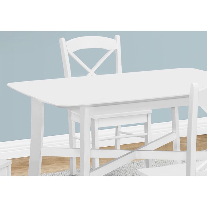 Monarch Specialties I 1323 - Dining Table, 48" Rectangular, Small, Kitchen, Dining Room, White Veneer, Wood Legs, Transitional