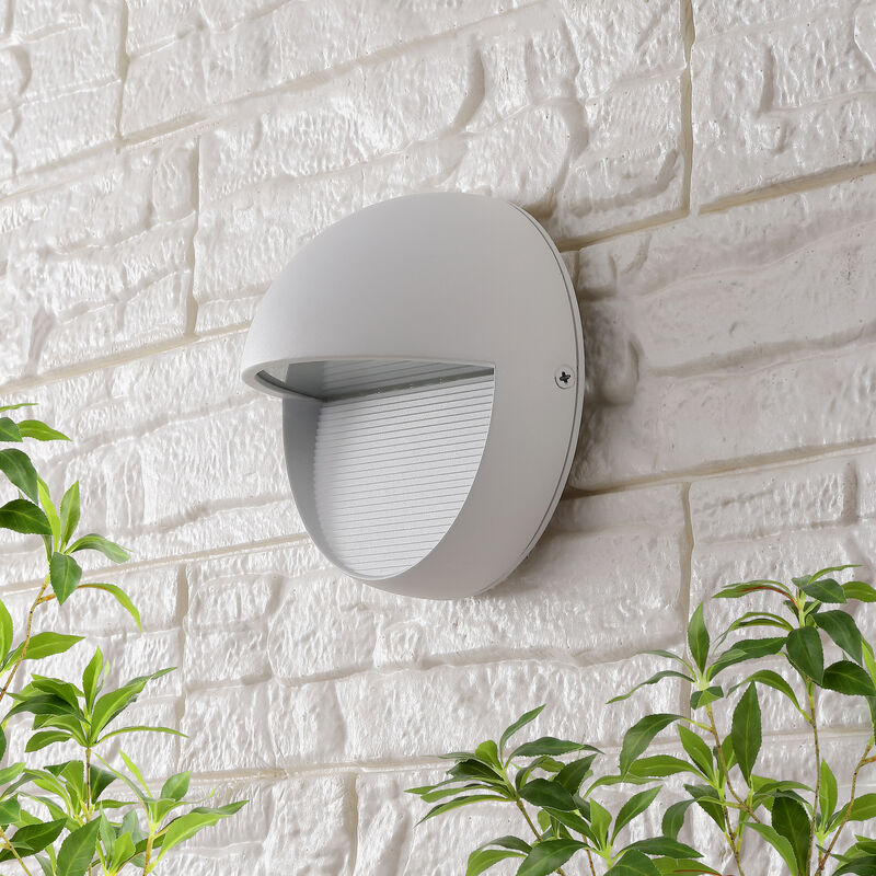 Orbe 6.25" Outdoor Metal/Glass Dimmable Integrated LED Wall Sconce