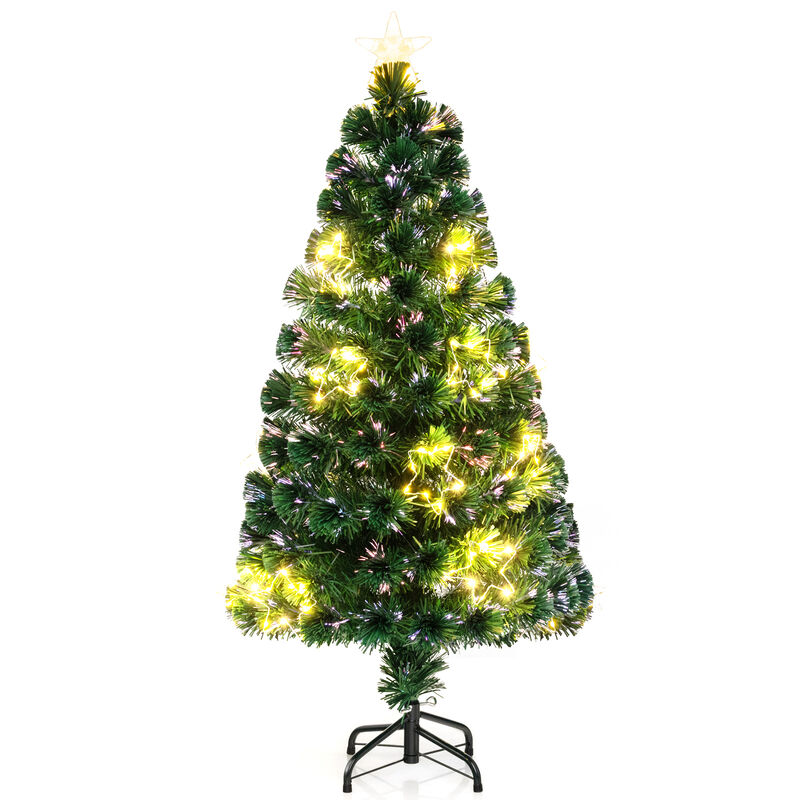 Pre-Lit Artificial Xmas Tree with Top Star and Branch Tips