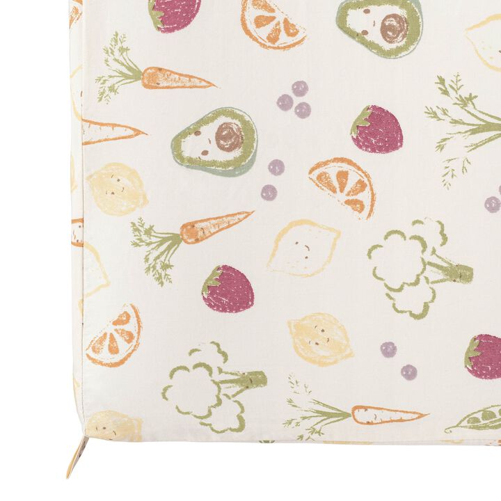 Clementine Fruits & Veggies Cotton Fitted Crib Sheet
