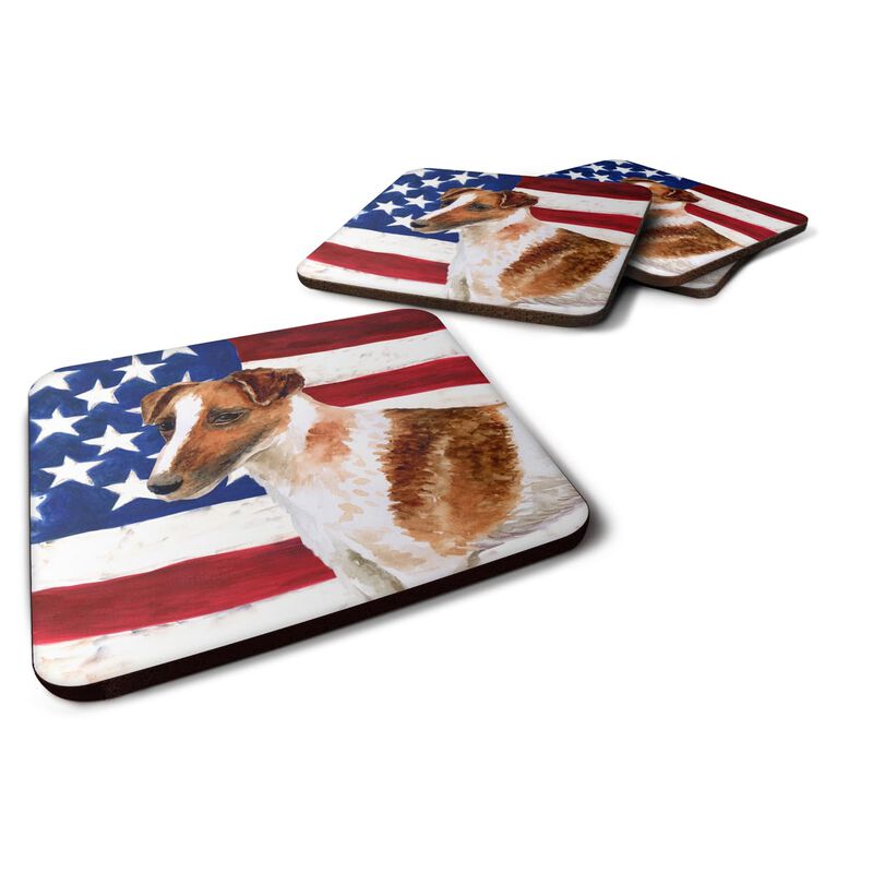 Caroline's Treasures Smooth Fox Terrier Patriotic Decorative coasters, Multicolor