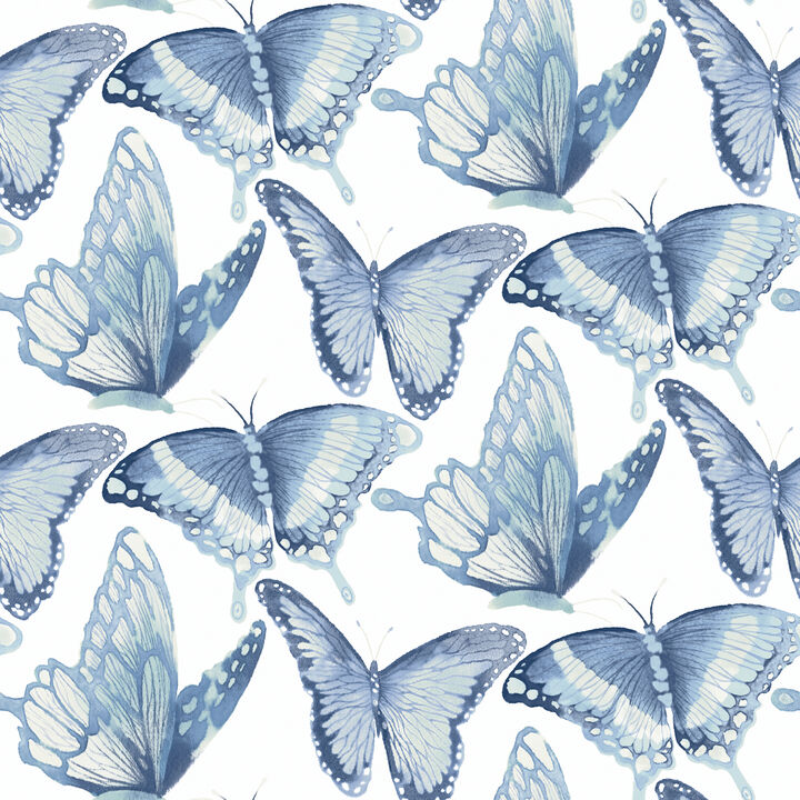 Janetta Blue Butterfly Wallpaper (Set of 2)