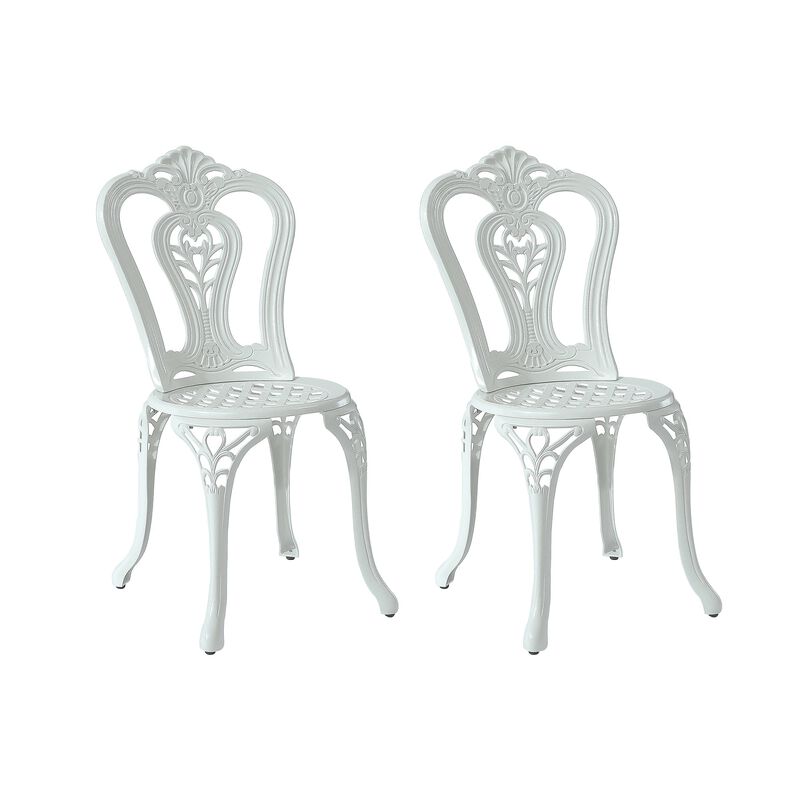 MONDAWE Antique Cast Aluminum Bistro Chairs Hollow Back (Set of 2) image number 0