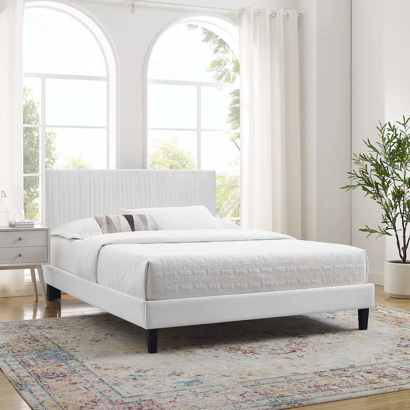 Peyton Performance Velvet Full Platform Bed image number 7