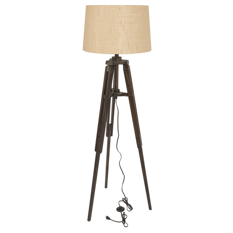 Mariner Wood Tripod Lamp for Room, Brown and Natural image number 0