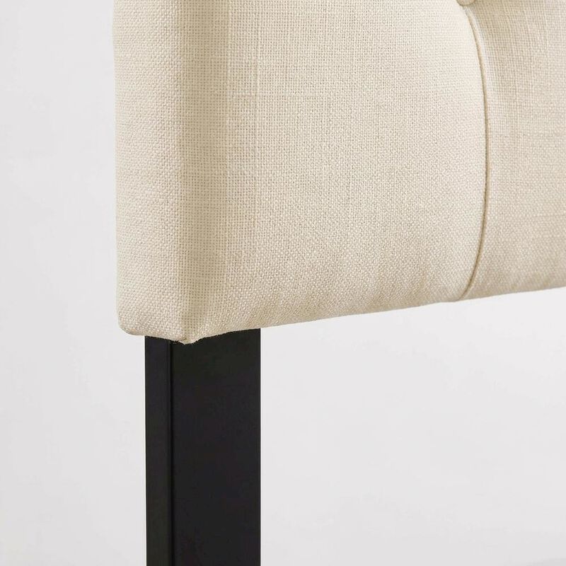 Upholstered Fabric Headboard in Neutral Tone with Plush Padding and Sturdy Frame image number 5