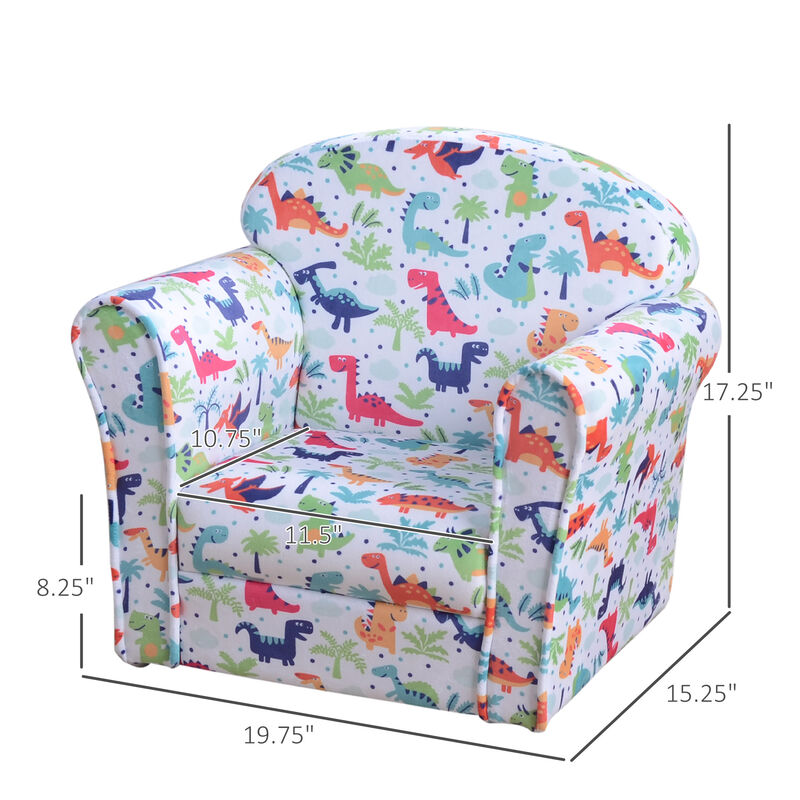 Hivvago Dinosaur Kids Armchair with Plush Padding image number 2