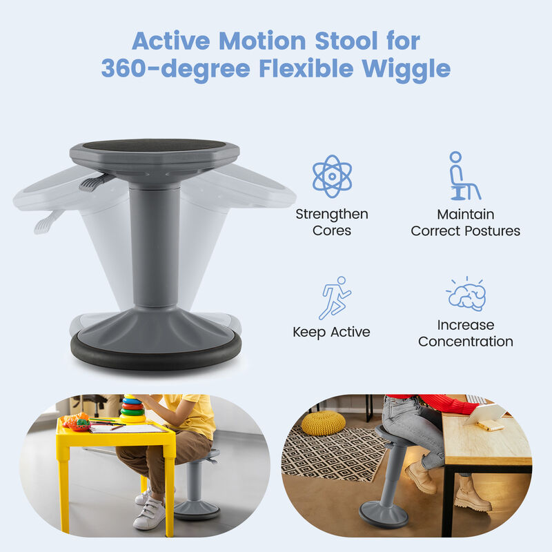 Adjustable-Height Wobble Chair Active Learning Stool for Office Stand Up Desk