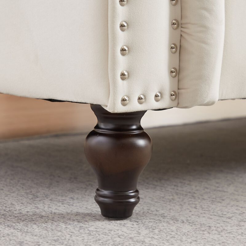 Frak 58.5" Velvet Chesterfield Loveseat image number 6