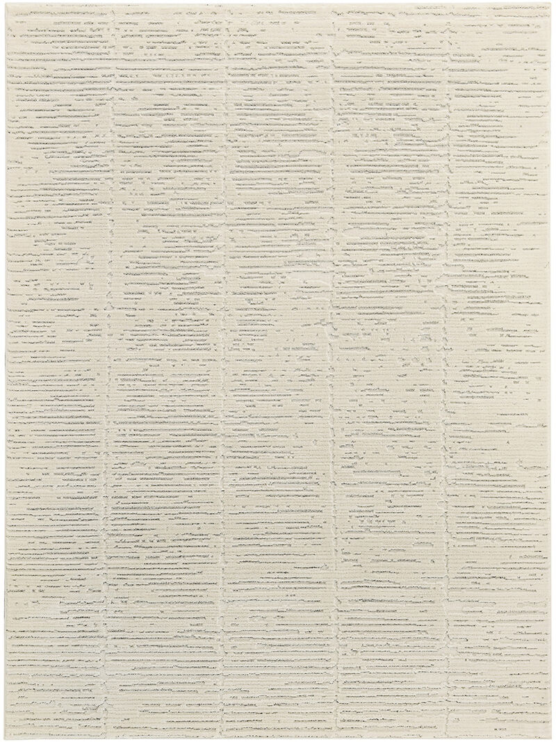 Ivory Hues IVH02 Ivory/Gray 5'3" x 7'3" Rug