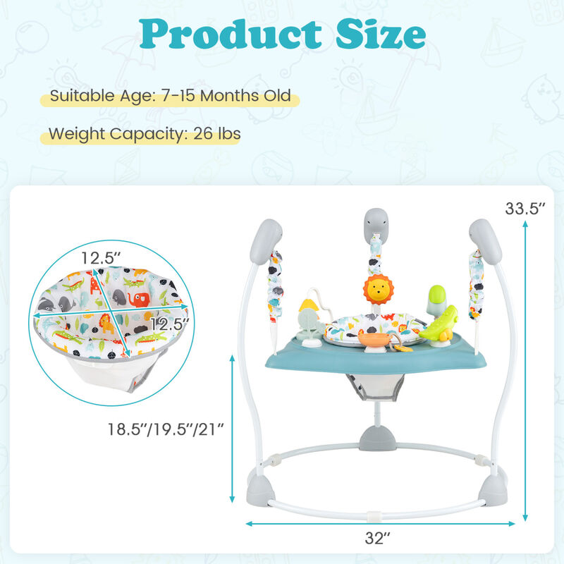 Baby Jumper Activity Center with Rotatable Seat and Interactive Toys image number 2