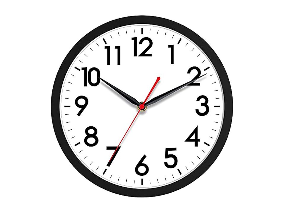 Classic Black Wall Clock 18 Inch Silent Non Ticking Battery Operated