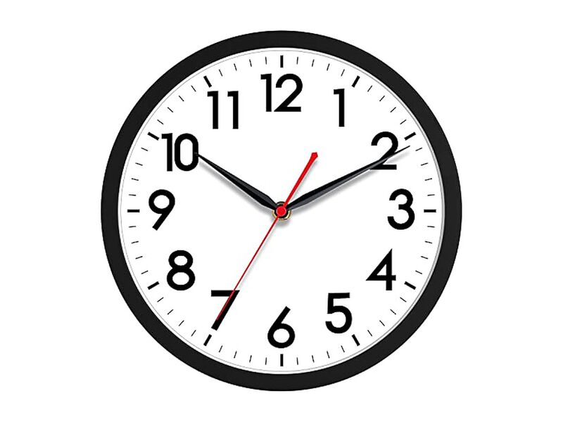 Classic Black Wall Clock 18 Inch Silent Non Ticking Battery Operated image number 0