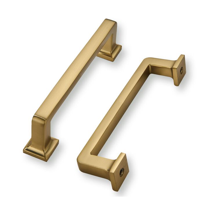 khtumeware 2 Pack Champagne Bronze Cabinet Pulls, 3-3/4 Inch(96mm) Hole Centers Antique Solid Satin Brass Cabinet Handles Kitche