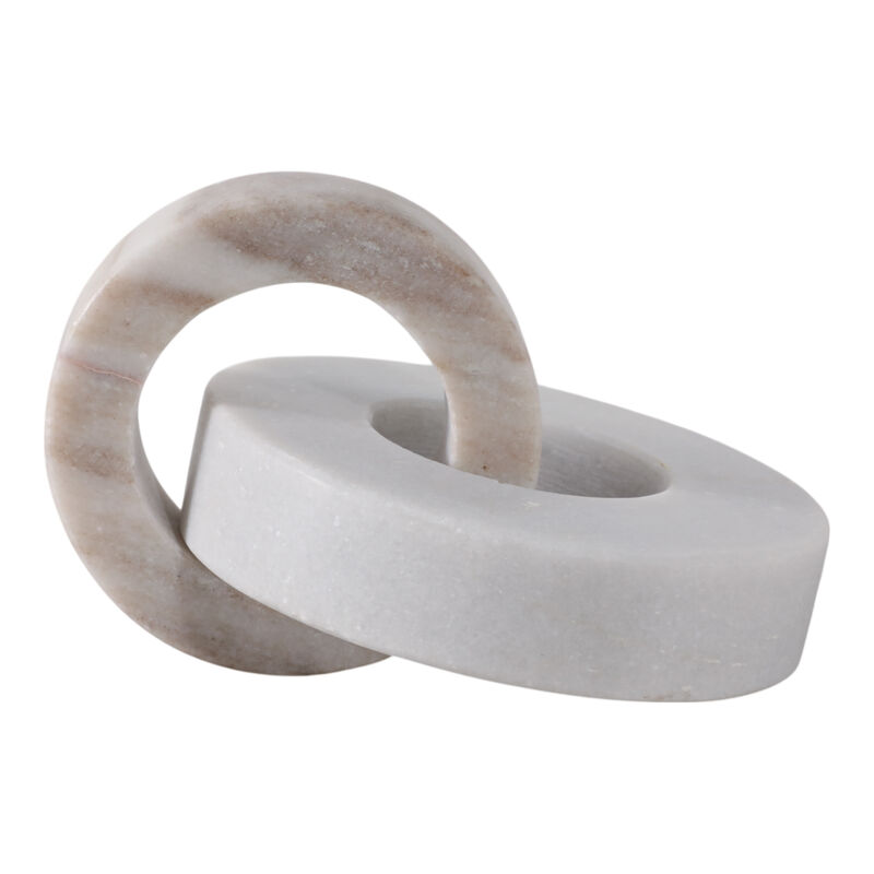8x6" Marble Double Ring, White/ Beige image number 4