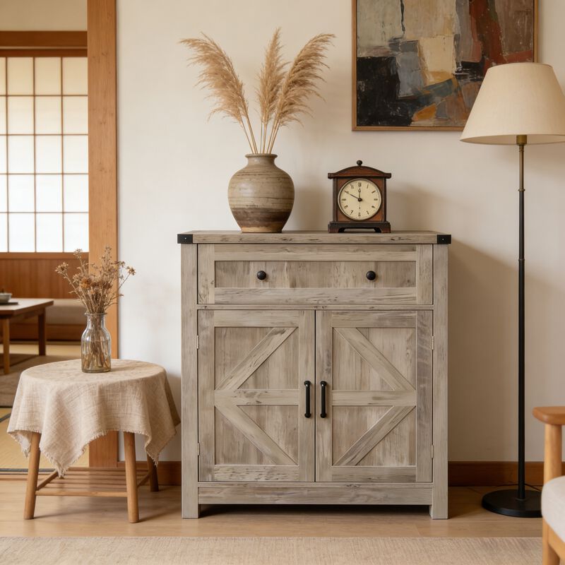 Luxba Farmhouse Sideboard Buffet Storage Cabinet image number 3