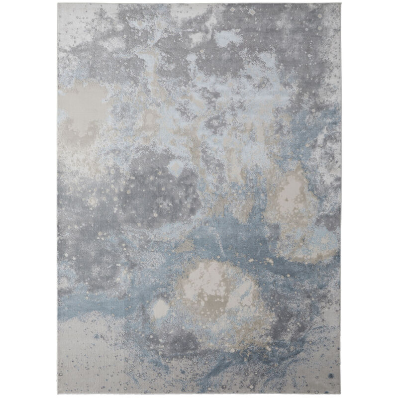 4 x 6 Blue Abstract Area Rug image number 0