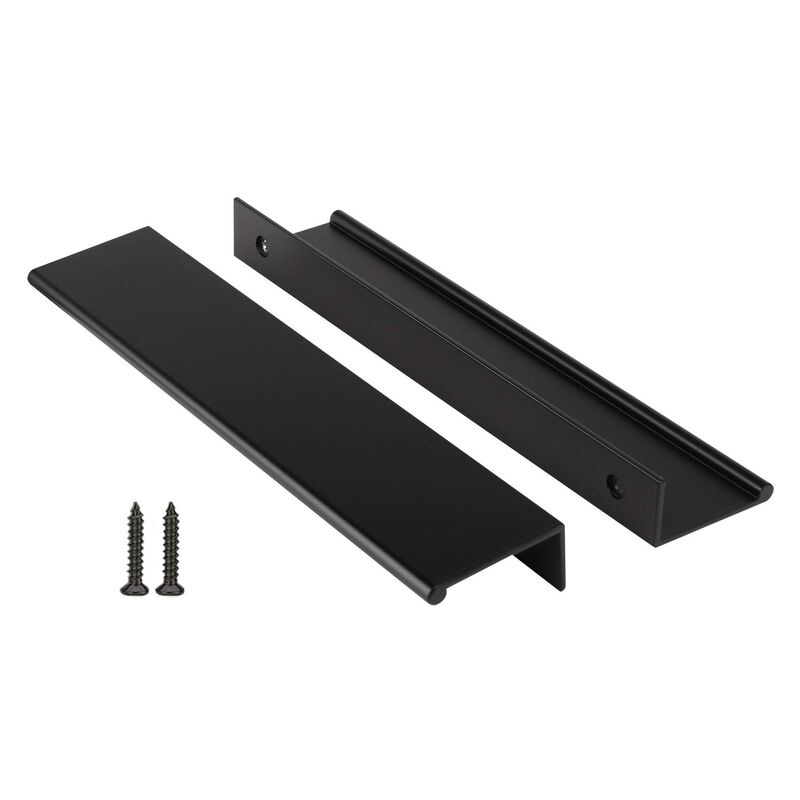 Peaha 30 Pack Kitchen Cabinet Handles 6-1/4 inch Black Pulls for Dresser Drawers Door Edge Finger Pull Aluminum Alloy Hardware