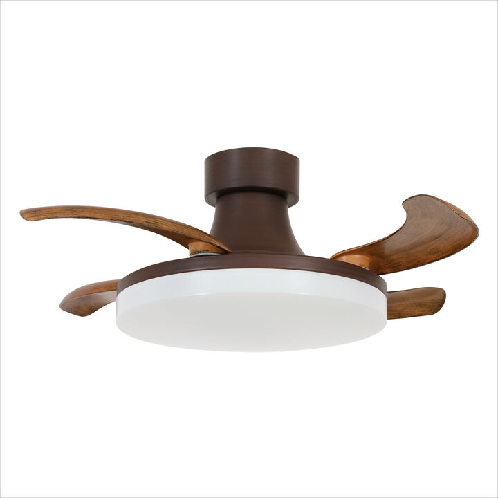 Fanaway Orbit 36" Indoor/Outdoor Retractable Blade Ceiling Fan with Light and Remote, Modern Fandelier Ceiling Fan, Patented Design Technology, Stronger Thicker Blades, Damp Rated