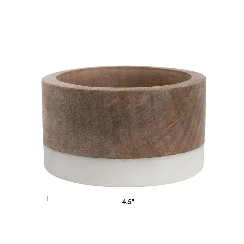 Mango Wood and Marble Bottle Holder image number 1
