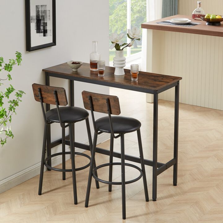 Warwem Industrial Height Bar Table Set