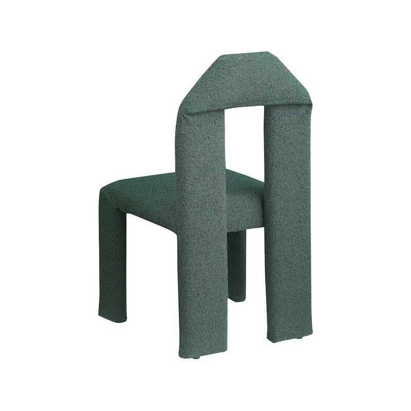 Meridian Furniture Bennett Green Boucle Fabric Dining Chair, Set of 2