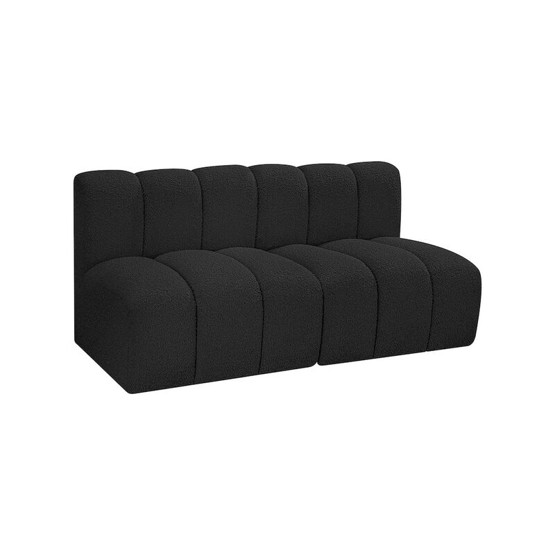Meridian Furniture Arc Black Boucle Fabric Modular Sofa