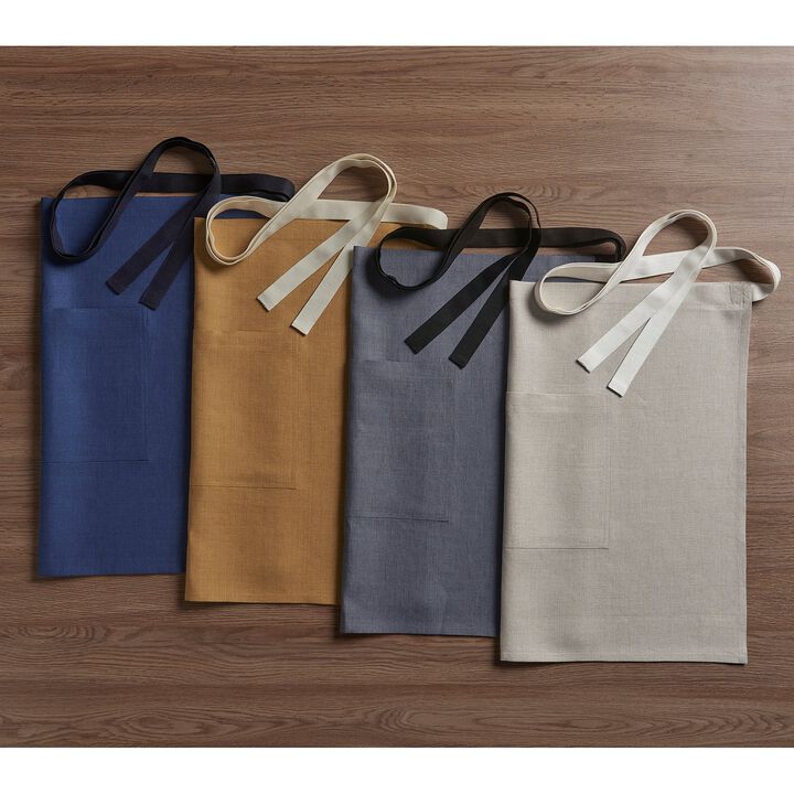 Solino Home 100% Pure Linen Bistro Apron - Kitchen Linen