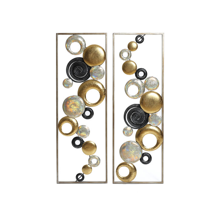 36" Orbis Abstract Metal Wall Art Decor 2PC Set