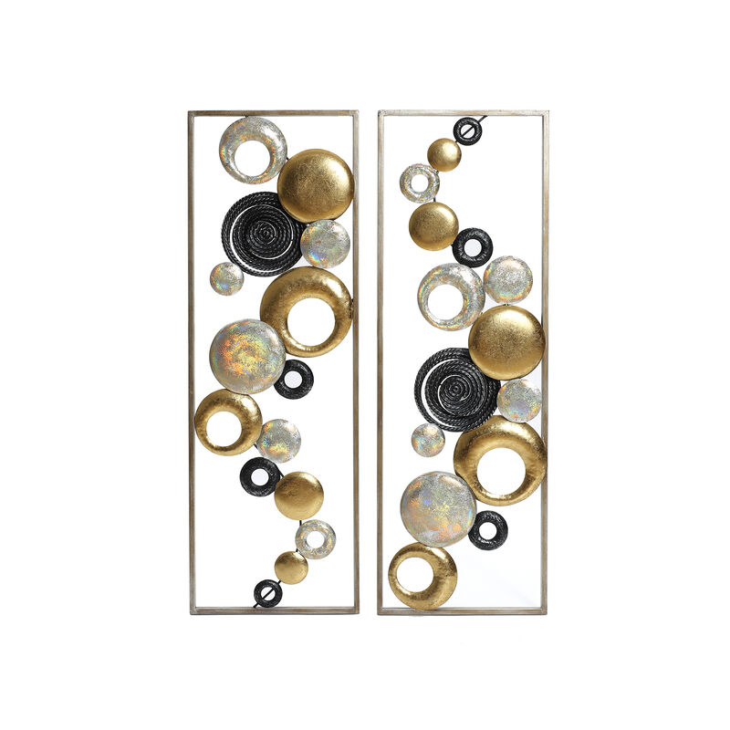 36" Orbis Abstract Metal Wall Art Decor 2PC Set image number 0