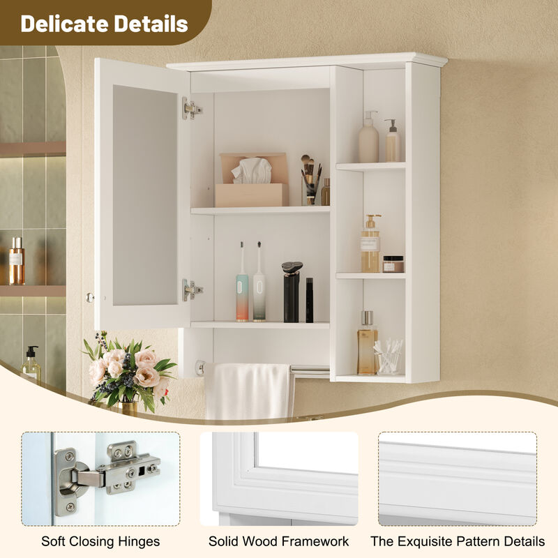 ELEMENT ACE Wall Mounted Medicine Cabinet with Adjustable Shelf and Integrated Towel Bar Organization Solution image number 7