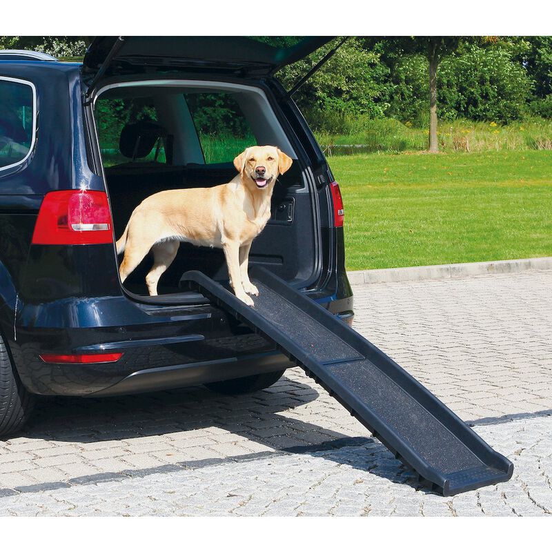 TRIXIE Foldable Non-Slip 62" Long Plastic Pet Ramp, Black, 200 lb Limit image number 1