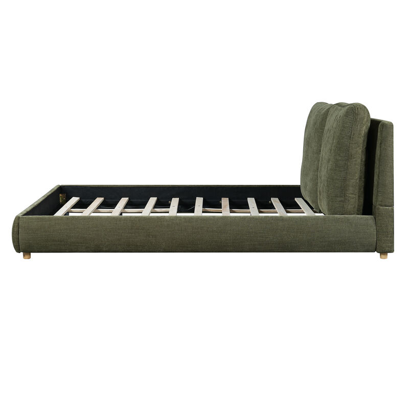 Christopher Knight Home Daley Upholstered Platform Bed with Removable Pillow Headboard image number 4