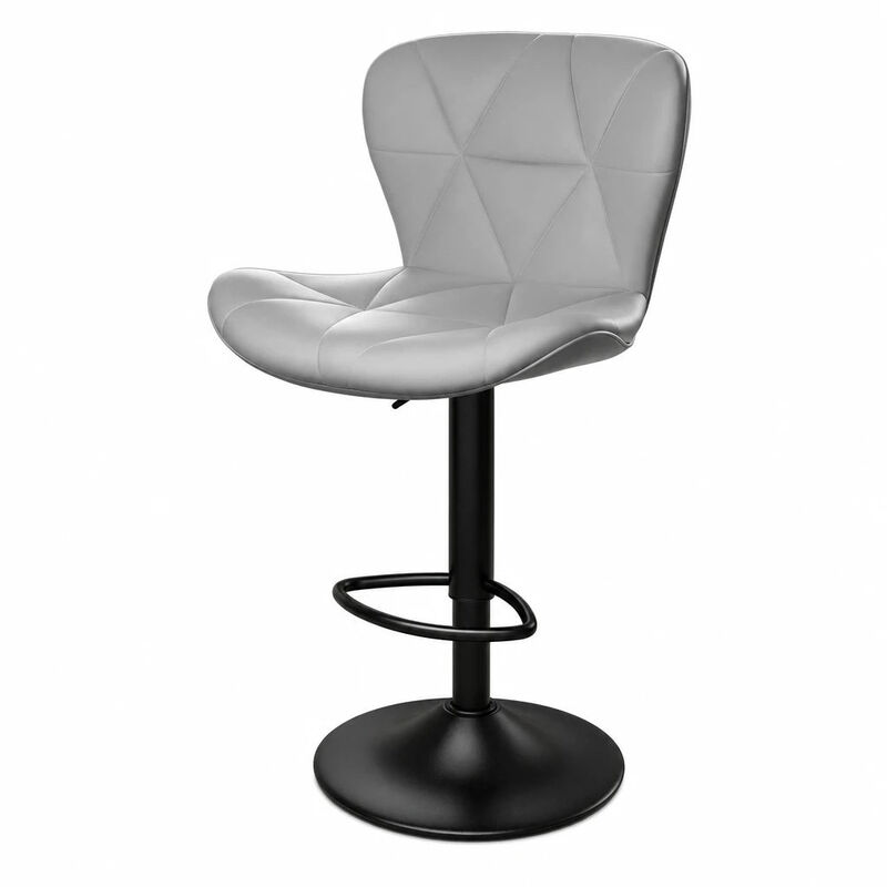 Faux Leather Swivel Bar Stools Set of 2, Adjustable Counter Height Kitchen Chairs, Iron Frame High Backrest 360&deg; Barstools for Kitchen Counter, Outdoor image number 0