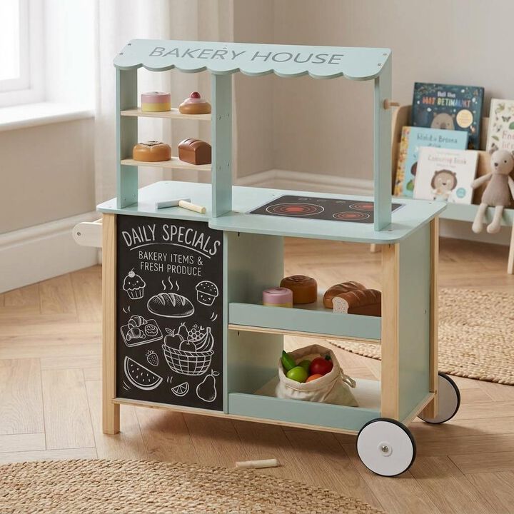 Kids Wooden Play Kitchen Set with Cookware and Accessories